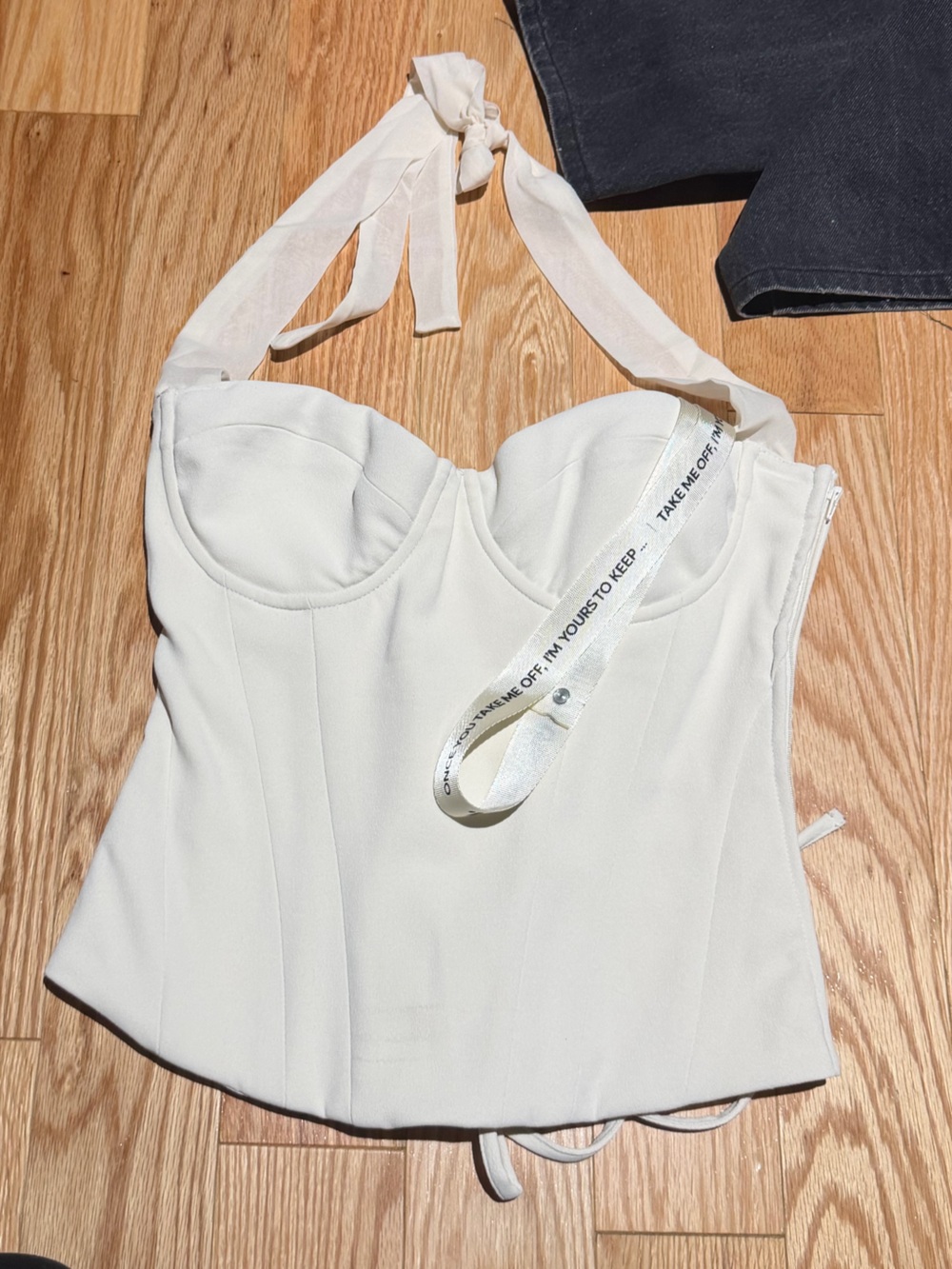 Women's White Bustier Top - Sleeveless Structured Corset - Picture 6 of 7